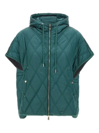 Elena Miro diamond-quilted hooded jacket - Green