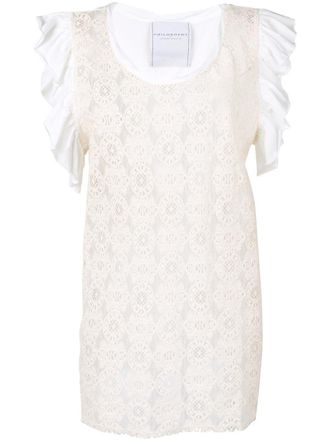 Philosophy di Lorenzo Serafini embroidered top - Neutrals