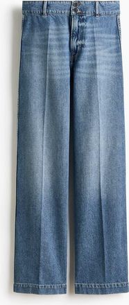 H&M Wide High Waist Jeans in Denim Blue at Nordstrom, Size 16