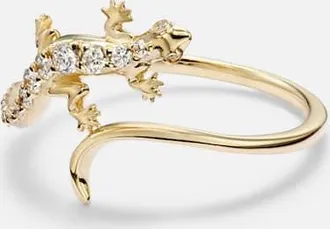 Sydney Evan Lizard 14kt gold ring with diamonds
