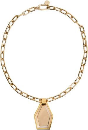 La DoubleJ Accessoires, Dames, Geel, ONE Size, Stijlvolle Metalen Ketting met Amethist Bedel