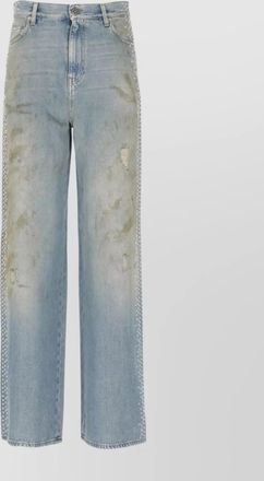 Golden Goose straight ripped front cotton jeans