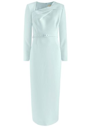 Roland Mouret Belted Crepe Midi Dress - Light Blue - 6 (UK10 / S)