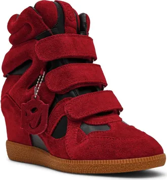 Steve Madden Mavis Wedge High Top Sneaker in Burg Suede at Nordstrom, Size 5.5