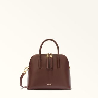 Furla Atmosfera Borsa A Mano S Cioccolato Marrone Pelle Di Vitello Granata Keria Donna