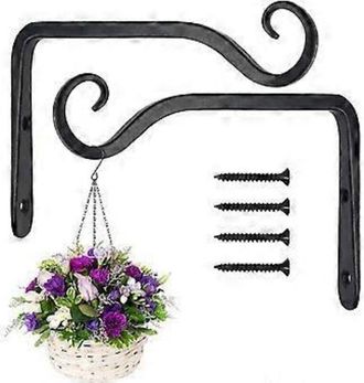 OEM Gancho De Pared - Acero Anticorrosi&oacute;n - 25 Cm X 10 Cm - Para Comederos De Aves Cestas Faroles Carillones E&oacute;licos - Pack De 2