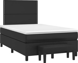 vidaXL Vidaxl - Cama Box Spring Con Colch&oacute;n Cuero Sint&eacute;tico Negro 120x190 Cm
