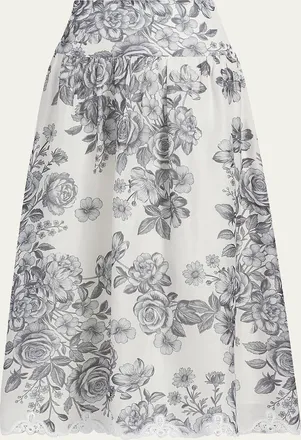 Kobi Halperin Lidia Floral-Print Midi Skirt