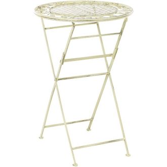 Beliani Beliani - Mesa De Bar De Jard&iacute;n Plegable Efecto Envejecido Tablero De Metal Hierro Verde Claro Bovio