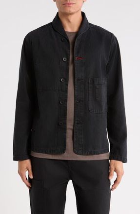 Imperfects Shepherds Indigo Hickory Stripe Shirt in Obsidian Wash at Nordstrom, Size Xx-Large
