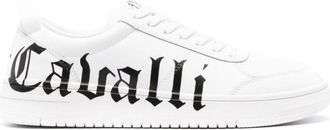 Just Cavalli Witte Sneakers met Logoprint - Heren - Sneakers - Wit - 44 EU - Leer - Schoenen