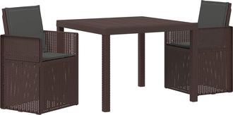 vidaXL Conjunto De Comedor De Jard&iacute;n 3 Uds. Marr&oacute;n Y Antracita Pp Vidaxl