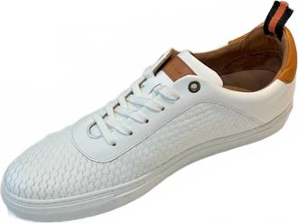 Mezlan Mens Lace-Up Leather Sneaker In White