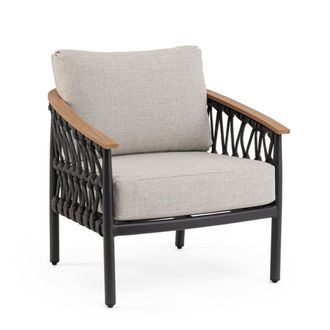 Konte Design Conjunto de 2 sillones de jard&iacute;n beige con trenzado de cuerda