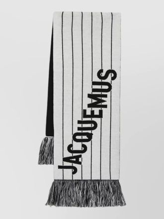Jacquemus liga merino wool striped fringe scarf