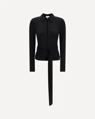 Ganni Marl Mesh Shirt Female 40