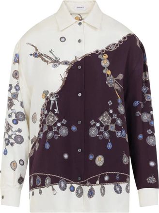 Versace Camicia in twill di seta stampata - - Blouses & Shirts - Donna - Multicolore - S