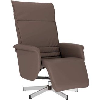 vidaXL Sill&oacute;n Reclinable Con Reposapi&eacute;s Cuero Sint&eacute;tico Marr&oacute;n Vidaxl