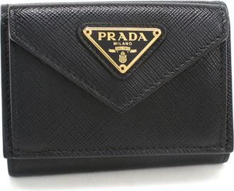 Prada Black Leather Coin Purse/Coin Case (Pre-Owned)