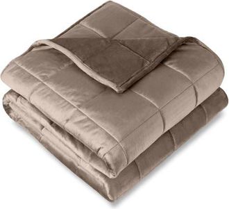 Bare Home Minky Fleece Weighted Blanket in Taupe at Nordstrom, Size 10 Lb