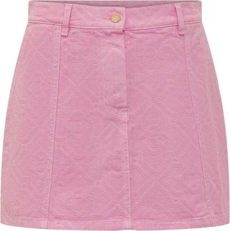 Casablanca Monogram Denim Skirt - Dames - Korte rokken - Roze - W30 - Denim - Rokken