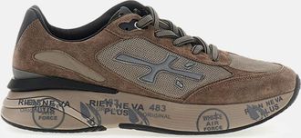Premiata Grey Moerun Suede Technical Fabric Sneakers