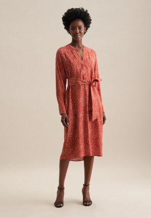 Seidensticker Sommerkleid SEIDENSTICKER Schwarze Rose, Damen, Gr. S(36), Normalgr&ouml;ssen, rot, 100% Viskose, bedruckt, regular fit, Kleider Sommerkleid, 1/1 Kragen Dr