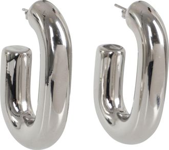 Paco Rabanne Silver XL Link Hoops Oversized Brass Hoop Earrings
