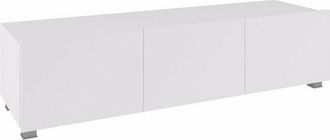 Mirjan24 Mobilier1 - Mueble Tv Tivdalu 103, Blanco + Blanco Brillante, N&uacute;mero De Puertas: 0, N&uacute;mero De Cajones: 0, 150x37x43cm