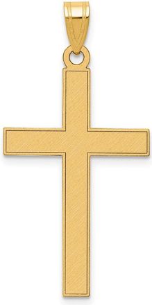 Diamond2Deal 14k Yellow Gold Florentine Satin Cross Pendant