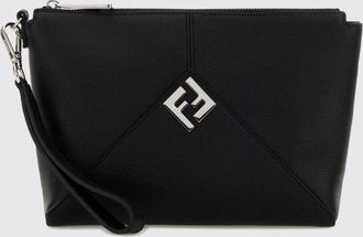 Fendi Clutch Lui Fendi in pelle di vitello a grana