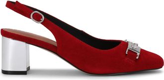 Kurt Geiger Womens Suede Kingsley Block Heel Heels - Red - Size UK 4