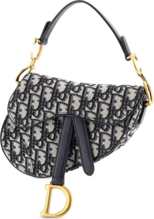 Dior Saddle Handbag Oblique Canvas Mini shoulder bag - Blue