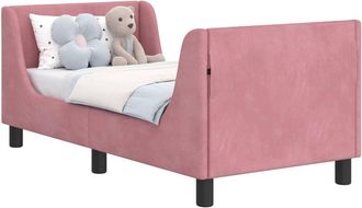 vidaXL Estructura De Cama Para Ni&ntilde;os Peque&ntilde;os Con Cabecera Rosa Vidaxl