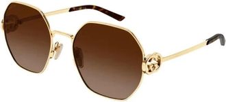 Gucci Zonnebril - Dames - Zonnebrillen - Geel - 58 MM - Accessoires