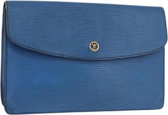 Louis Vuitton Pre-owned Epi Leather Clutch - Dames - Vintage Clutch - Blauw - ONE Size - Leer - Vintage