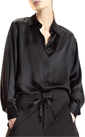 Cynthia Rowley Collectible Zijden Overhemd - Dames - Overhemden - Zwart - L - Overhemden