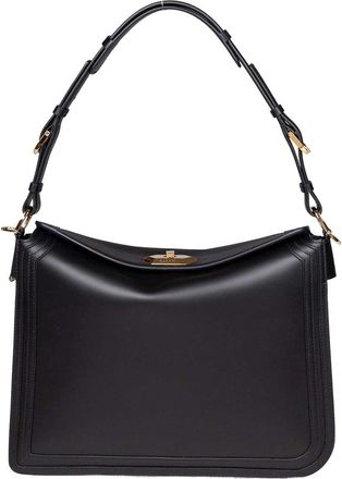 Lanvin Compagnon Shoulder Bag In Black Leather