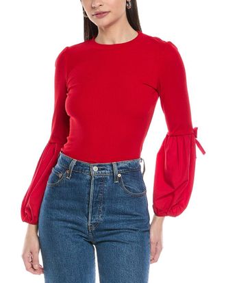 CeCe by Cynthia Steffe Cece Mix Media Balloon Rib Knit