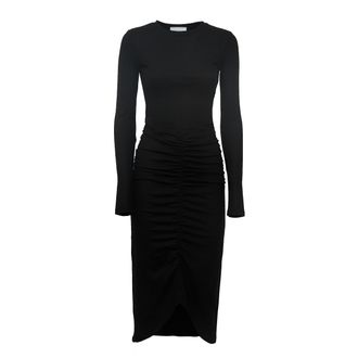 Isabel Marant Dylin Draped Long-Sleeved Jersey Mini Dress