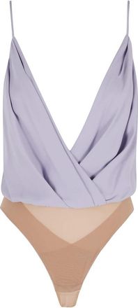 Elisabetta Franchi Viscose Georgette Bodysuit - Dames - Bodies - Paars - L - Tops
