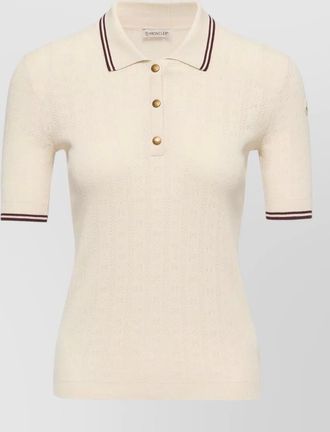 Moncler rhombus logo pattern cotton polo shirt