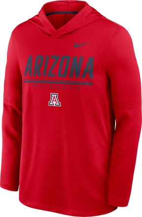 Nike Arizona Sideline Nike Mens Dri-FIT College Long-Sleeve Hooded Top in Red | 03B9093KUAN-594