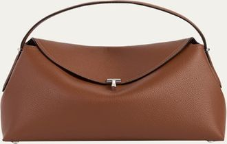 Toteme T-Lock Grain Leather Top-Handle Bag