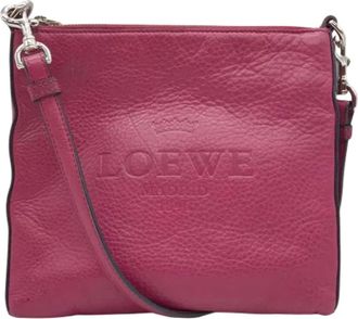 Loewe Pre-owned Cross Body Bags, female, Pink, Size: ONE SIZE Pre-owned Leather shoulder-bags