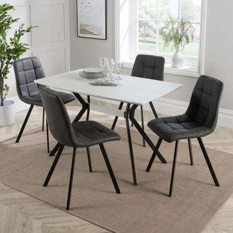 Home Source Industries Home Source - Luxor Dining Set Grey Chairs