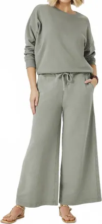 Splendid Greta Terry Cropped Pants In Eucalyptus