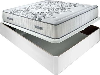 Colchones Aznar Colch&oacute;n Muelles Ensacados Queen 28 Cm Acogida Gradual + Canap&eacute; Abatible Madera 3d Transpirable Altura 34 Cm Blanco - 135x182 Cm
