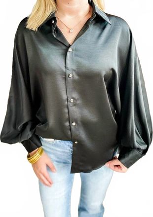 Glam Midnight Buttoned Blouse In Black
