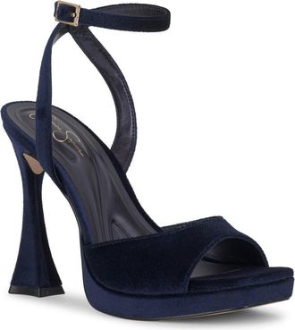 Jessica Simpson Jixte Ankle Strap Platform Sandal in Dark Night at Nordstrom, Size 8.5